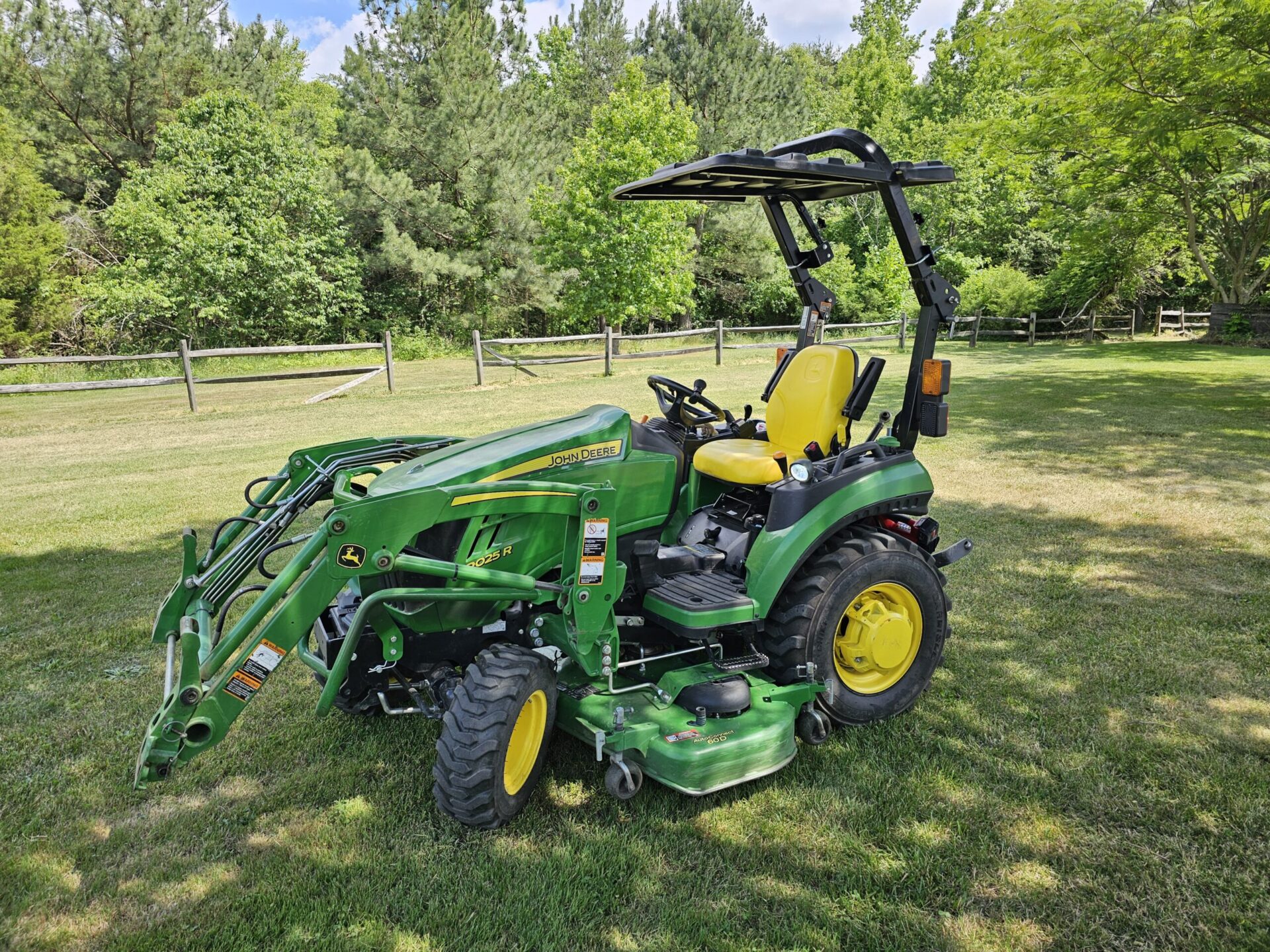 John Deere 2025R with Notched Rhinohide Tractor Canopy