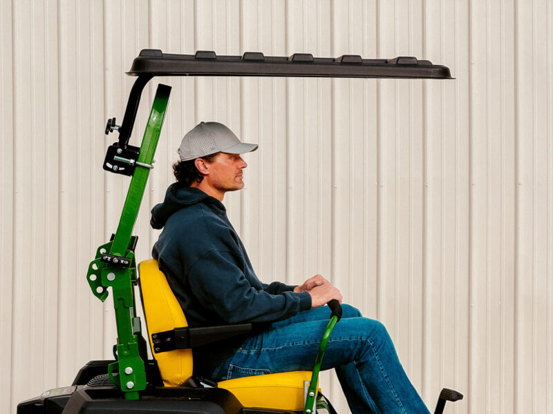 Side View of Rhinohide Canopy on Zero Turn Mower
