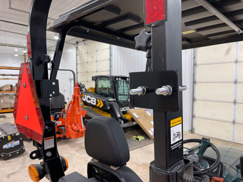Rhinohide Canopy Summit TX25 L-Bracket and U-Bolt Clam on ROPS Rear View