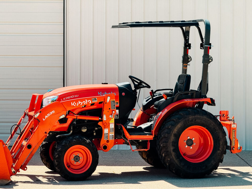 Side View Universal Tractor Canopy Mounted Below Roll Bar