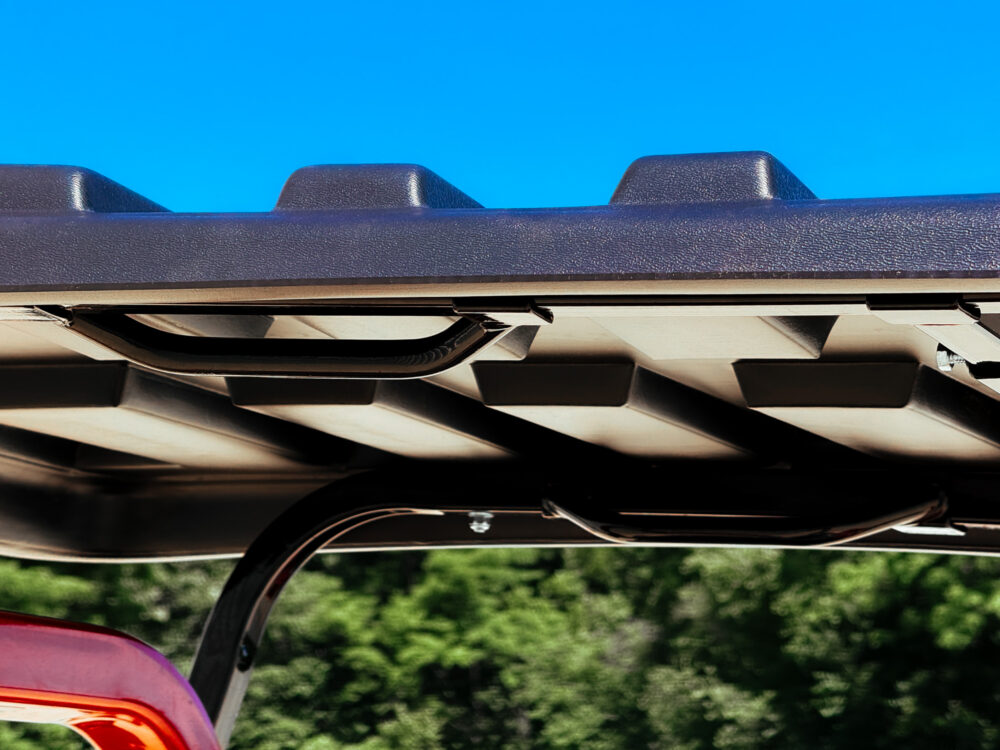 Side view of grab handles